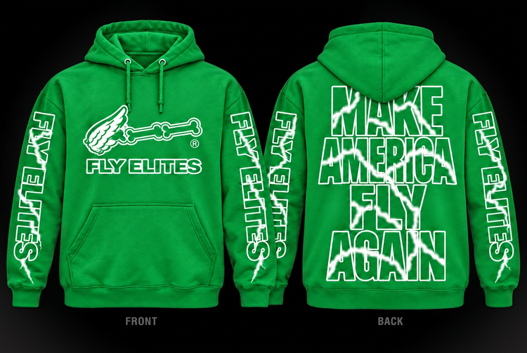 Make America Fly Again sleeve print hoodie, Kelly Green